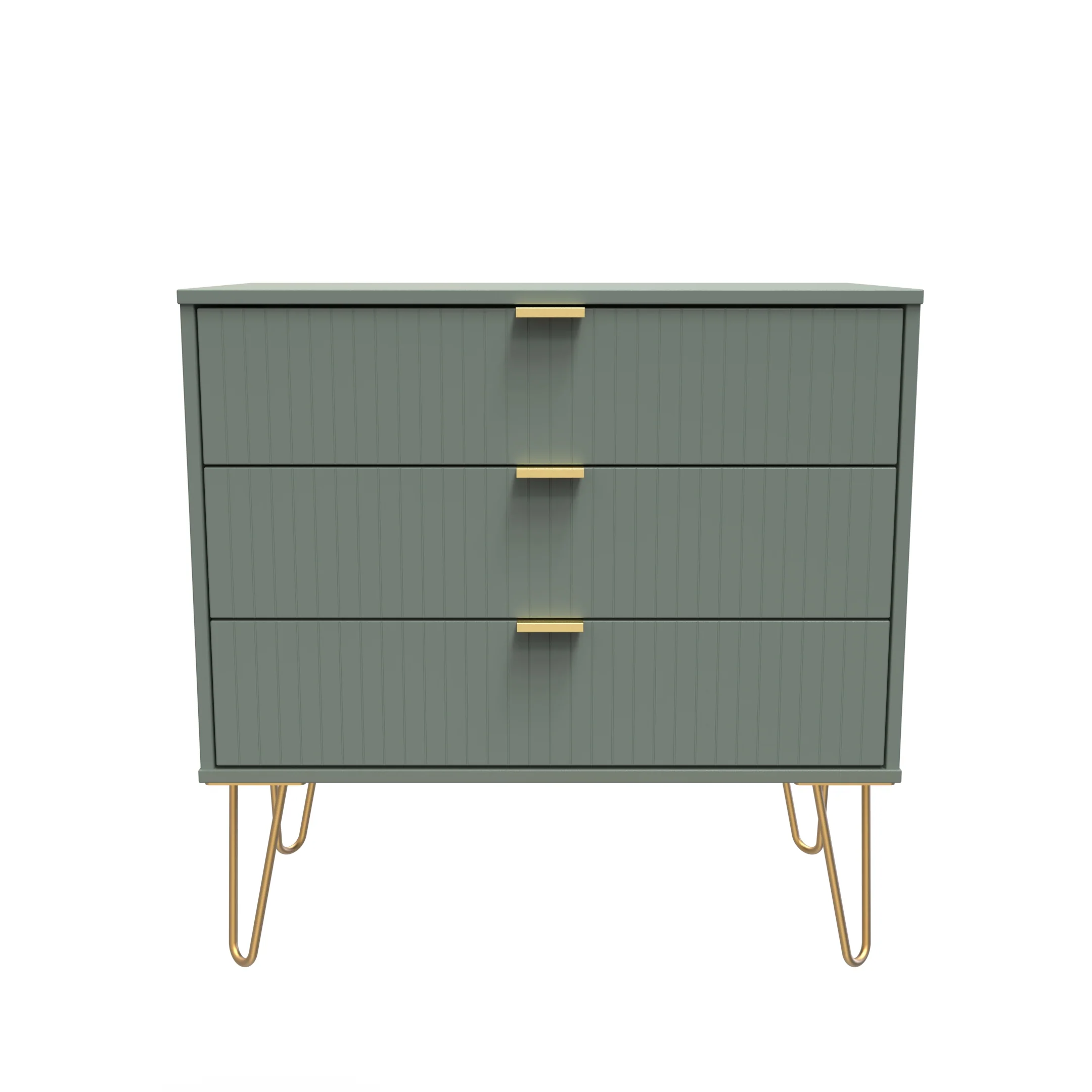 Breda Ready Assembled 3 Drawer Chest in Reed Green