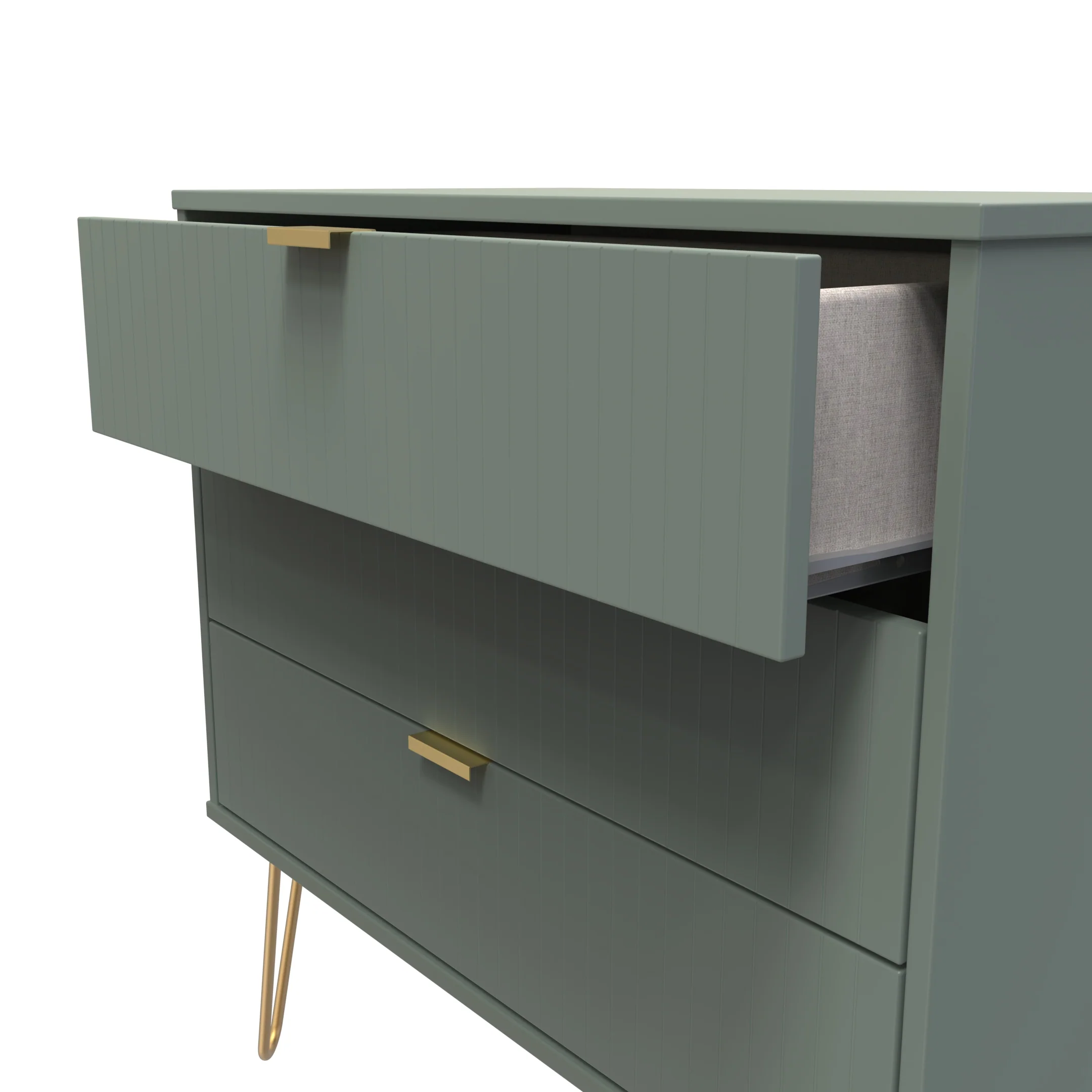 Breda Ready Assembled 3 Drawer Chest in Reed Green - Image 5