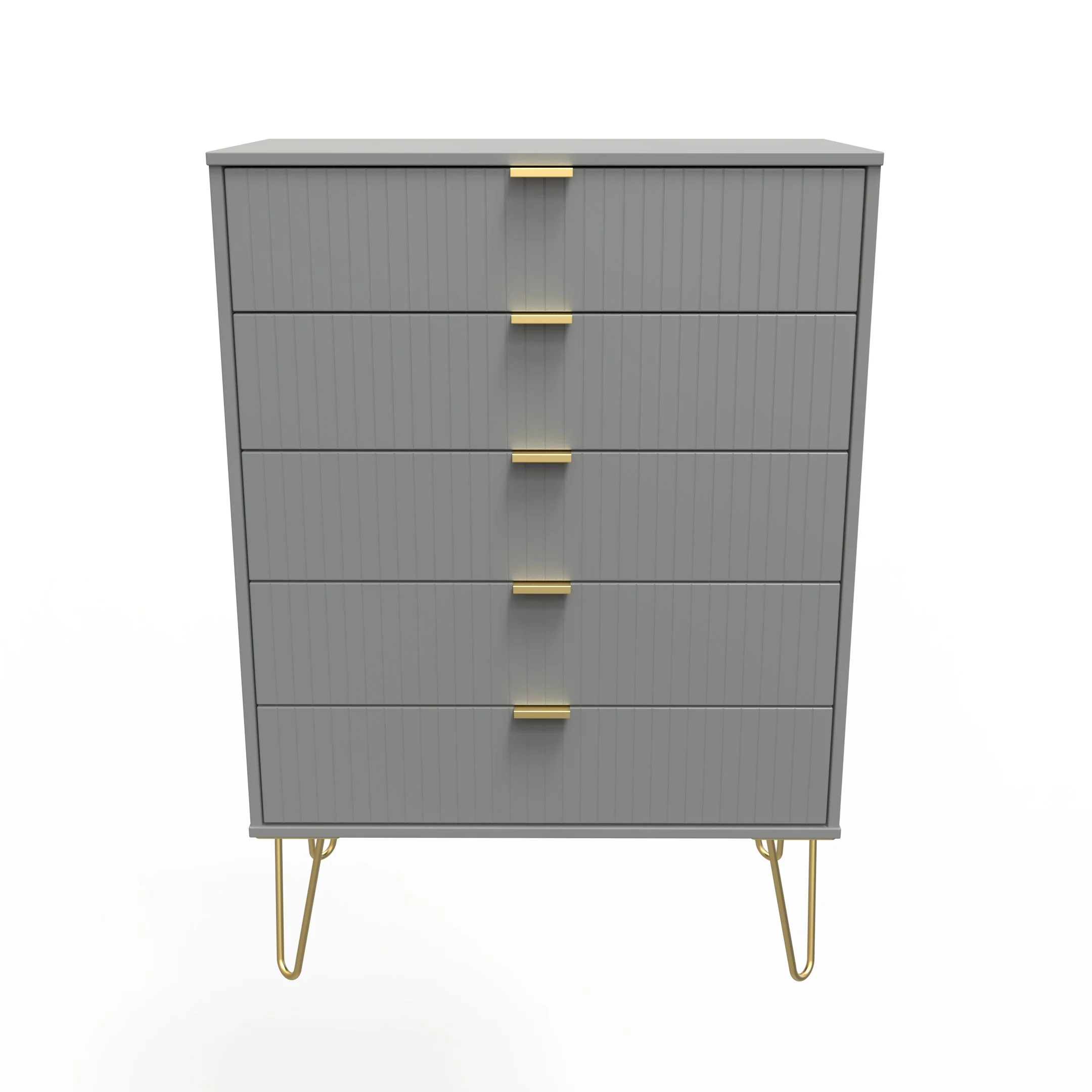 Breda Ready Assembled 5 Drawer Chest in Dusk Grey