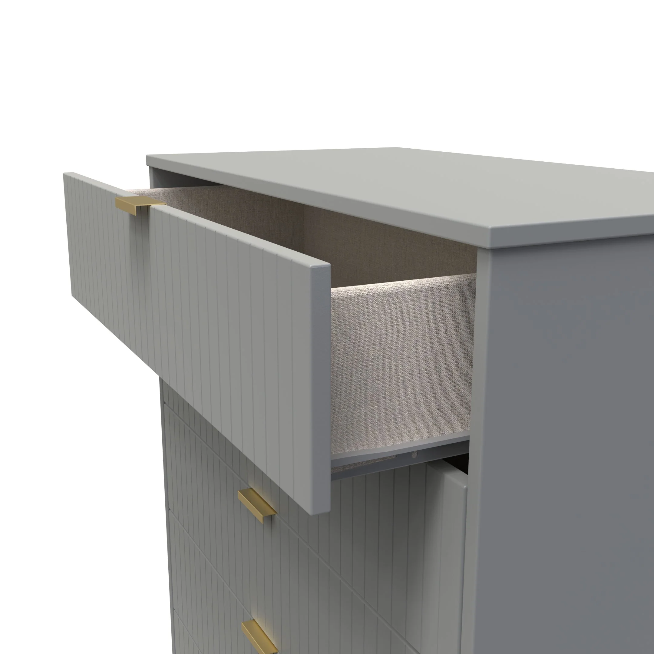 Breda Ready Assembled 5 Drawer Chest in Dusk Grey - Image 5