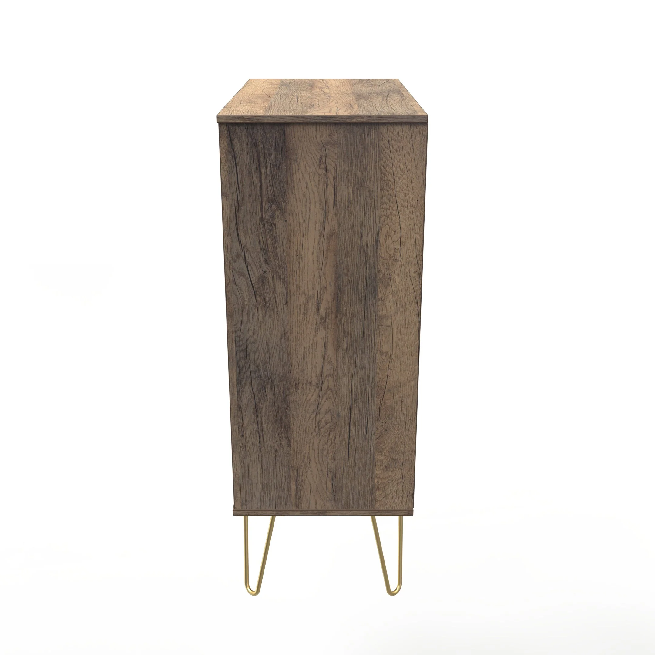 Breda Ready Assembled 5 Drawer Chest in White Matt & Vintage Oak - Image 2