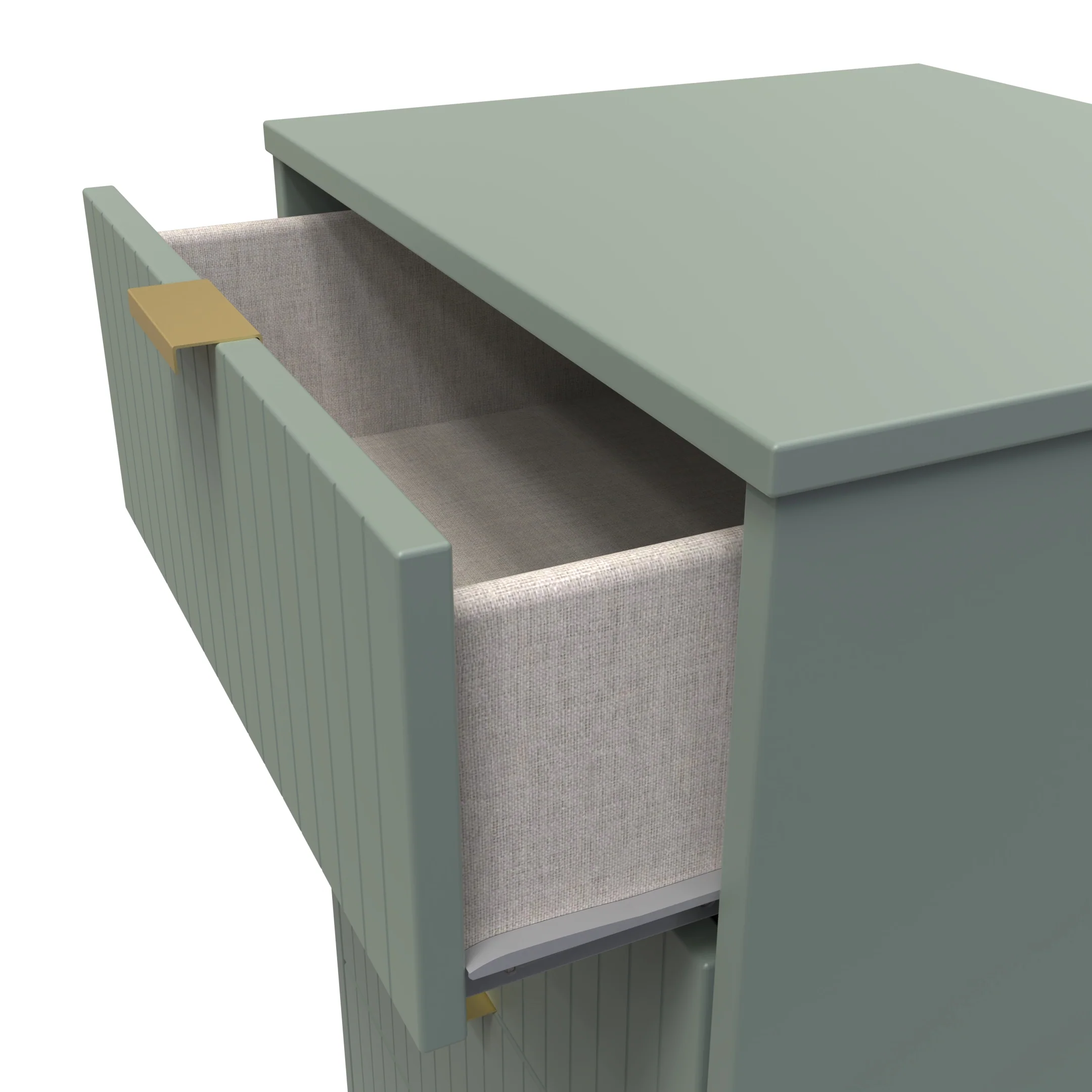 Breda Ready Assembled 5 Drawer Tallboy in Reed Green - Image 5