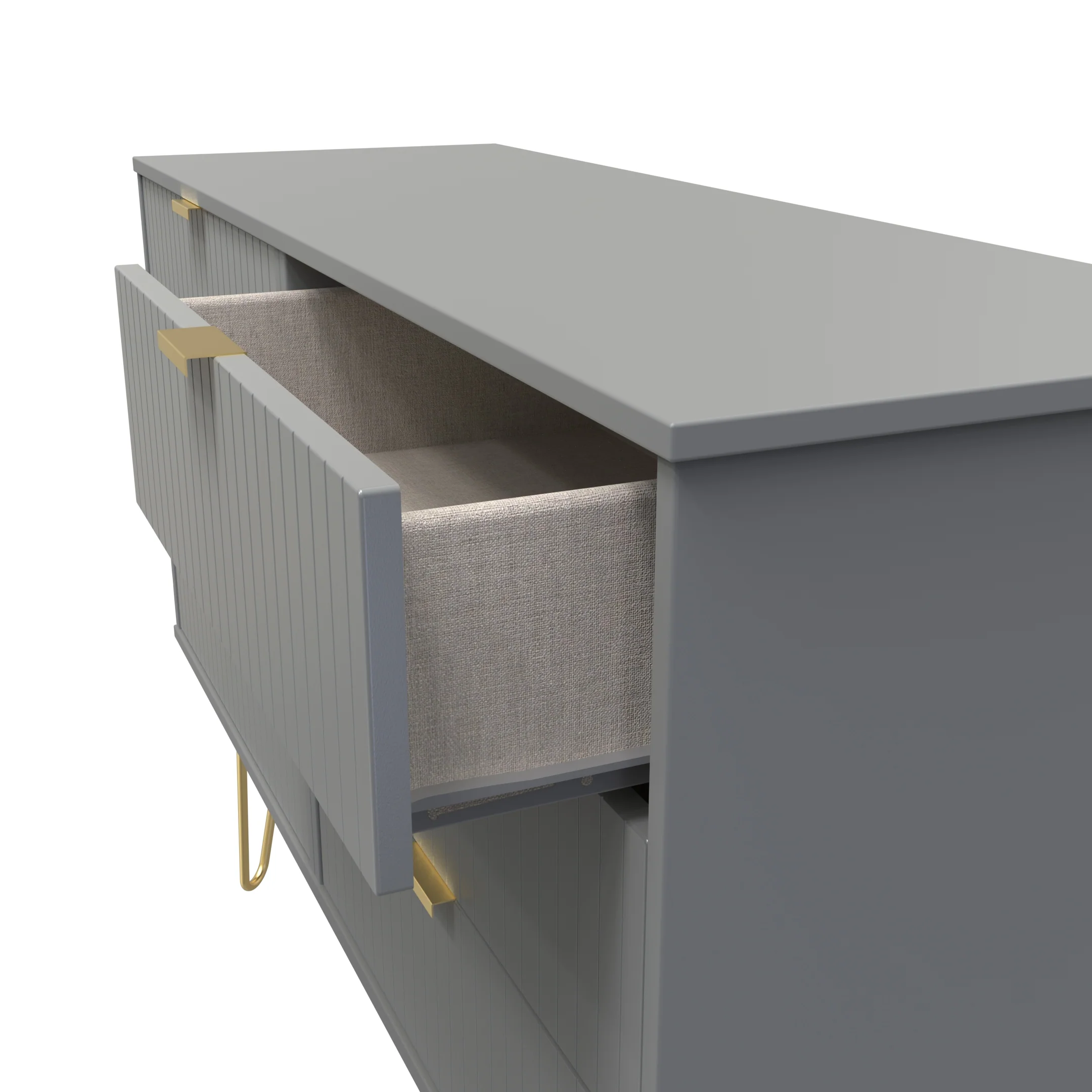 Breda Ready Assembled 6 Drawer Wide Chest in Dusk Grey - Image 5