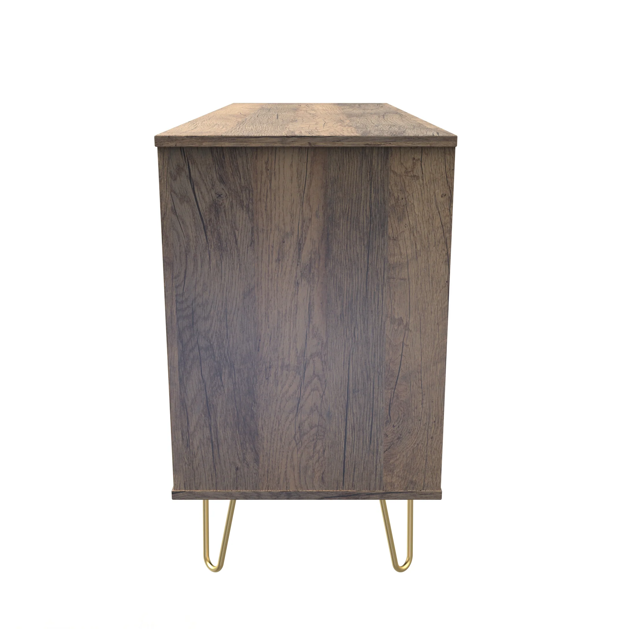 Breda Ready Assembled 6 Drawer Wide Chest in White Matt & Vintage Oak - Image 2