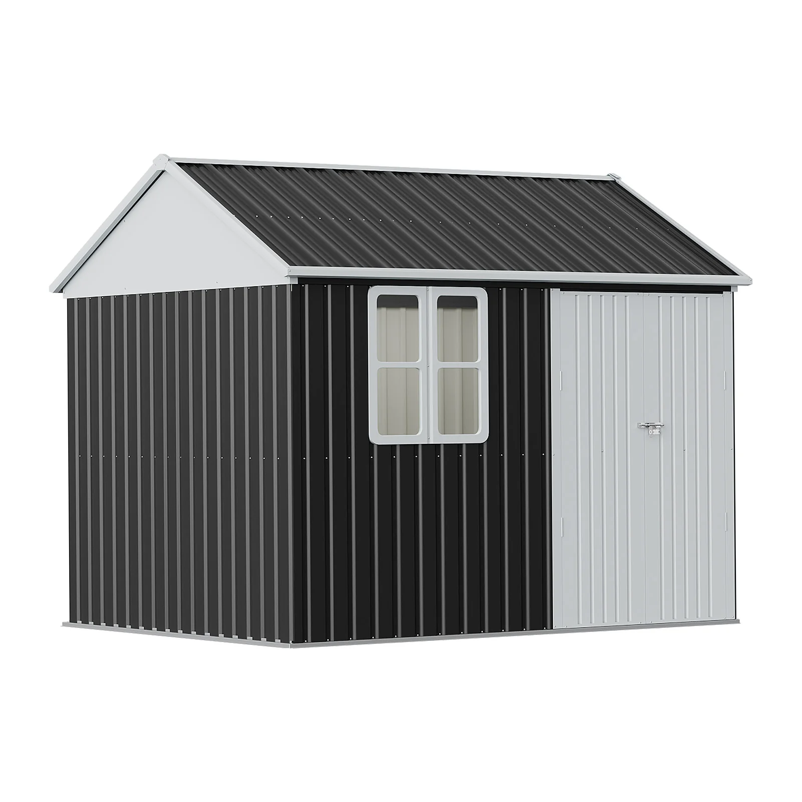 Breeins 10 x 8FT Outdoor Metal Apex Roof Garden Storage Shed