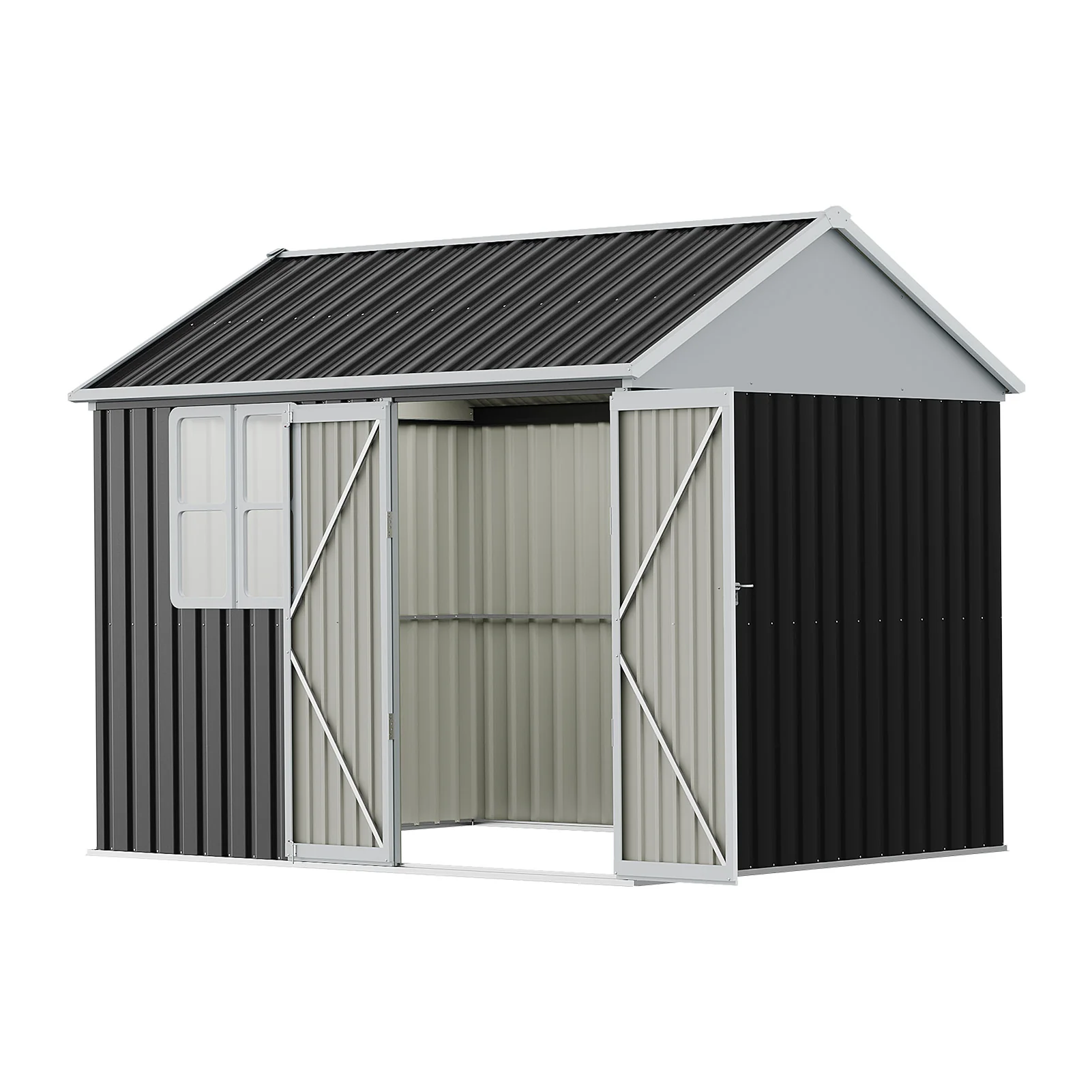 Breeins 10 x 8FT Outdoor Metal Apex Roof Garden Storage Shed - Image 7