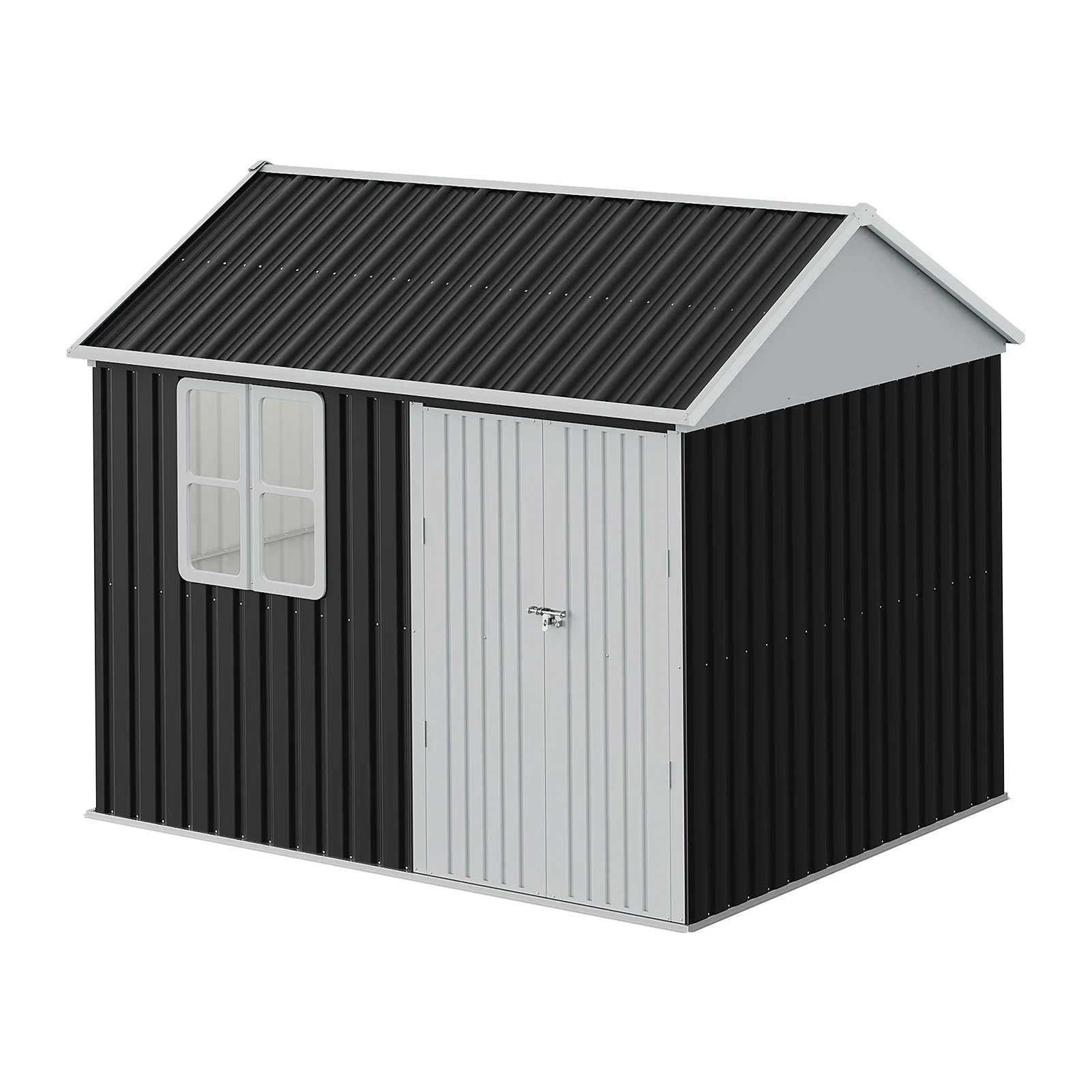 Breeins 10 x 8FT Outdoor Metal Apex Roof Garden Storage Shed - Image 8