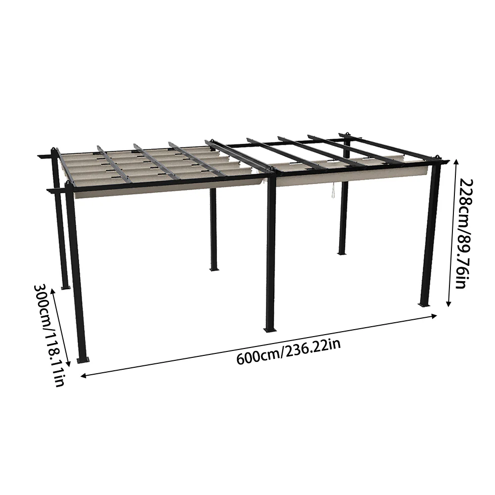 Breeins 10x20ft Aluminium Pergola With Retractable Roof - Image 8