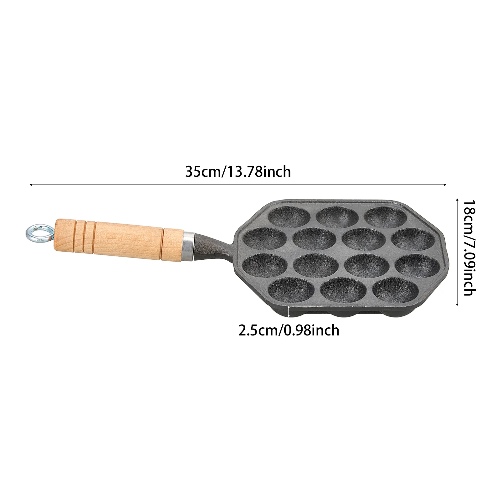 Breeins 14-Hole Cast Iron Takoyaki Pan - Image 6