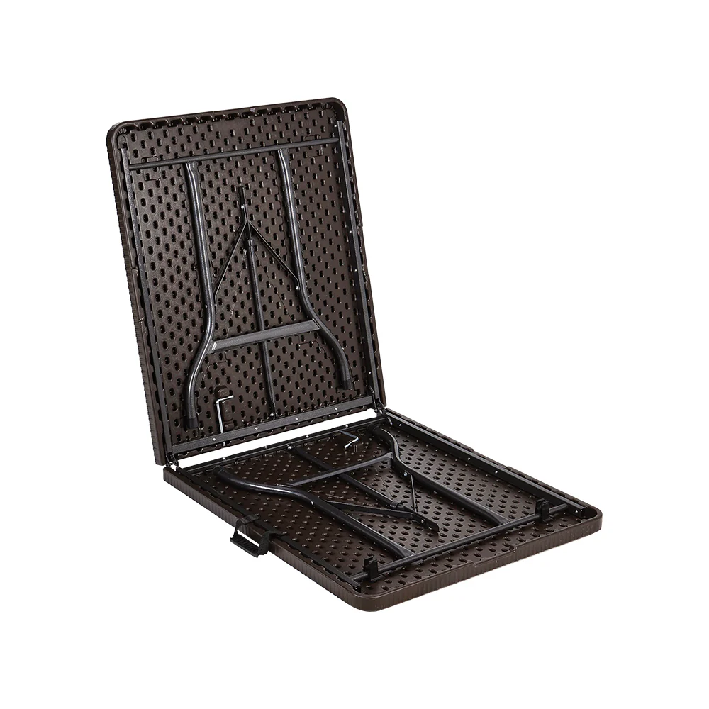 Breeins 3-Piece Rattan Plastic Outdoor Folding Table Bench Set - Image 6