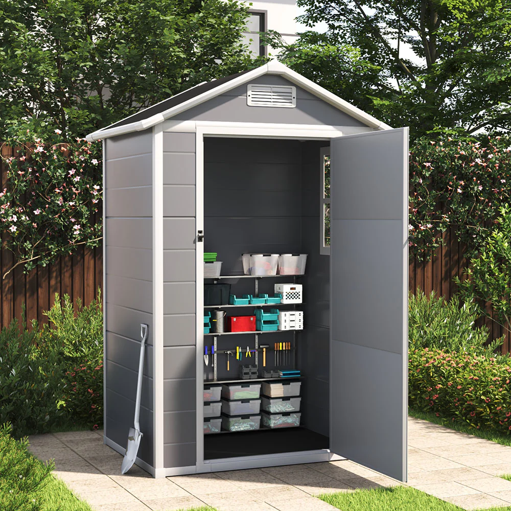 Breeins 4 x 3FT Apex Roof Garden Shed Outdoor Storage House - Image 3