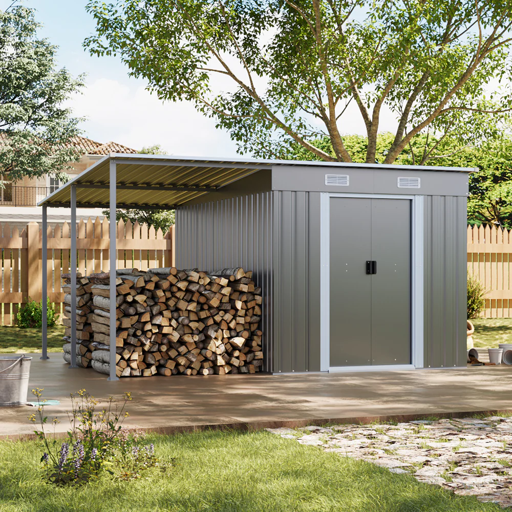 Breeins 6 x 9FT Metal Garden Storage Shed with Sliding Door - Image 2
