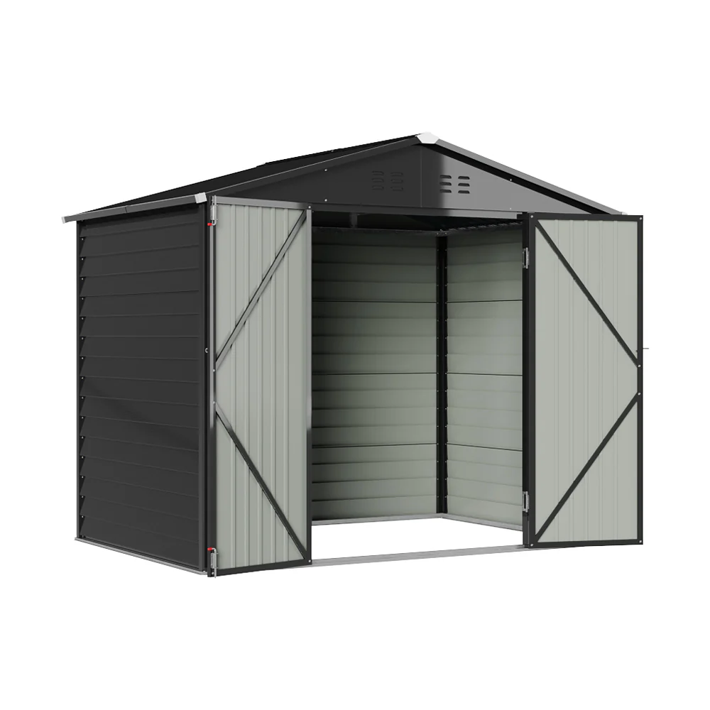 Breeins 8x5.7FT Metal Apex Roof Garden Storage Shed - Image 5