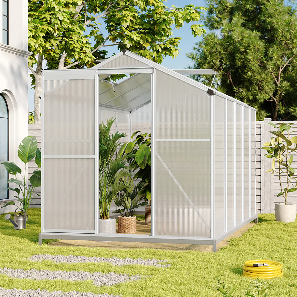 Breeins Aluminium Hobby 6 X 10ft Greenhouse With Base And Window Opening - Image 2