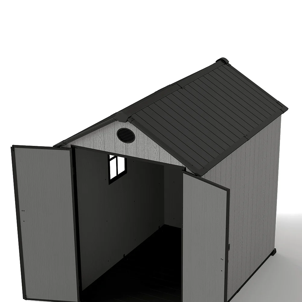 Breeins Apex Roof Garden Storage Tool Shed With Lockable Doors - Grey Wood Effect (L, XL & 2XL Sizes) - Image 6