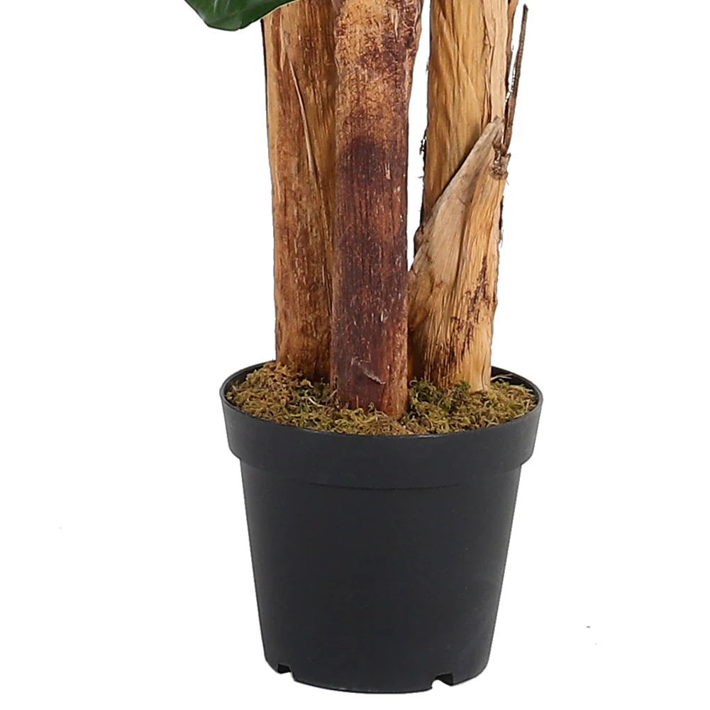 Breeins Banana Artificial Tree 3 Trunk in Black Planter - Image 4
