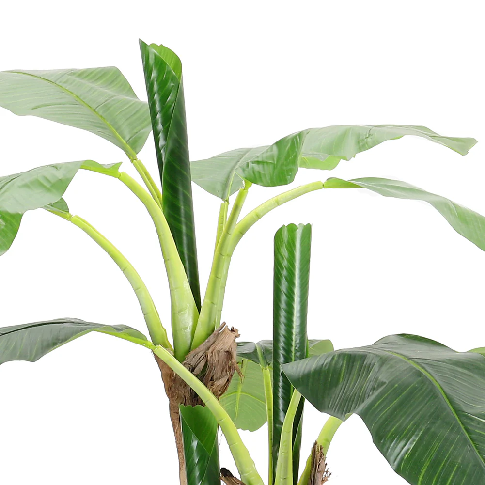 Breeins Banana Artificial Tree 3 Trunk in Black Planter - Image 5