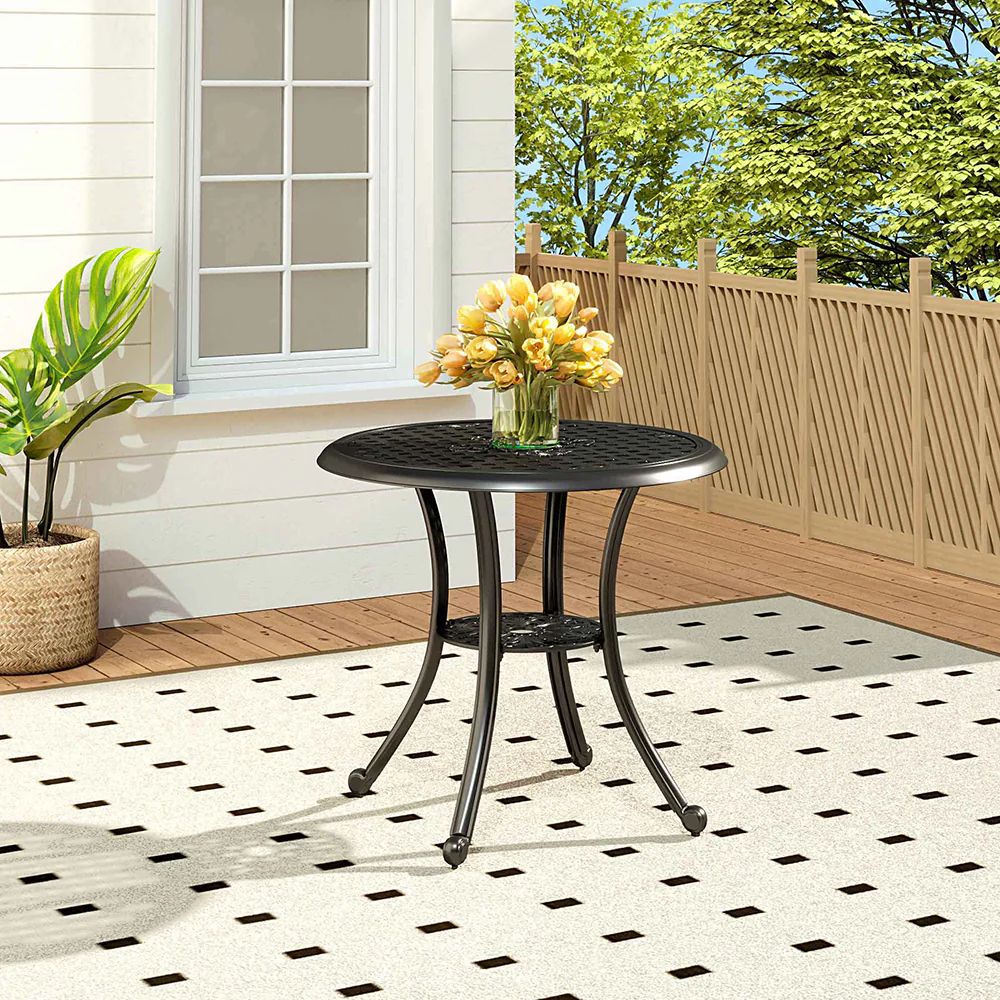 Breeins Cast Aluminum Patio Dining Table with Umbrella Hole - Image 2