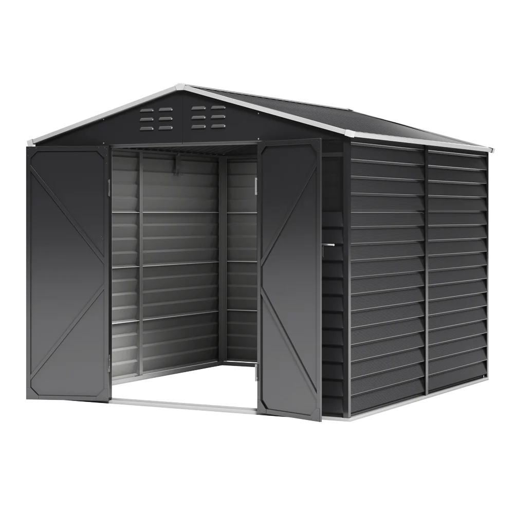Breeins Durable Charcoal 8 X 8ft Tool Shed With Shelves - Image 5