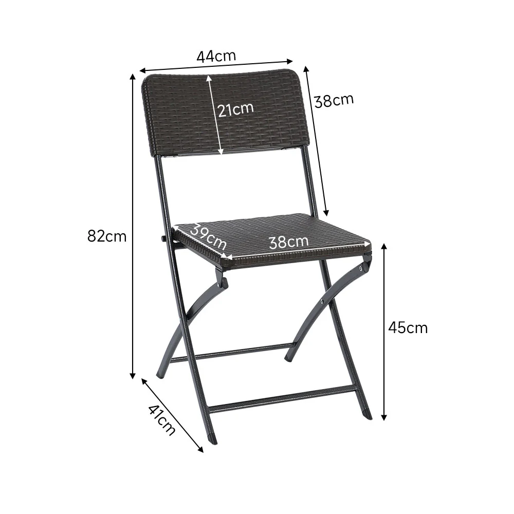 Breeins Foldable 3-Piece Bistro Set with Rattan-Style Table and Chairs - Image 10