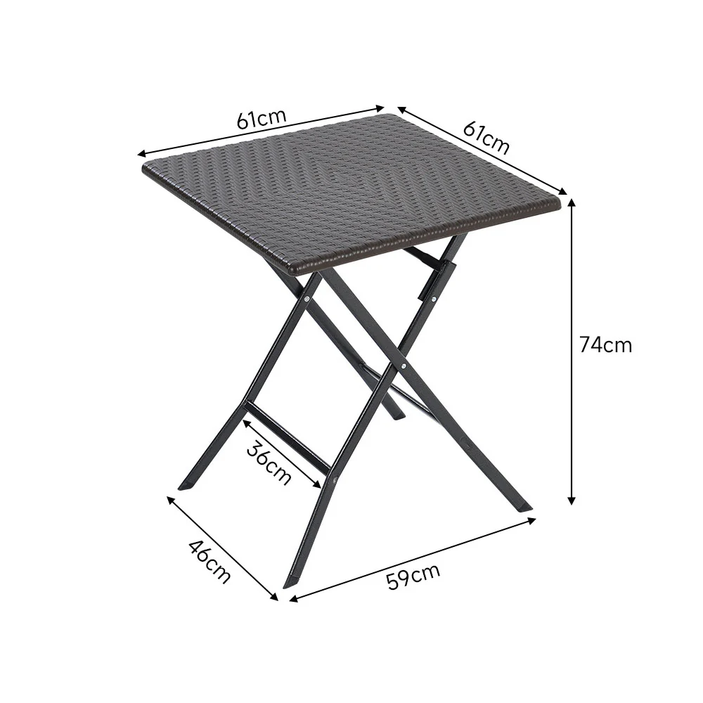 Breeins Foldable 3-Piece Bistro Set with Rattan-Style Table and Chairs - Image 5