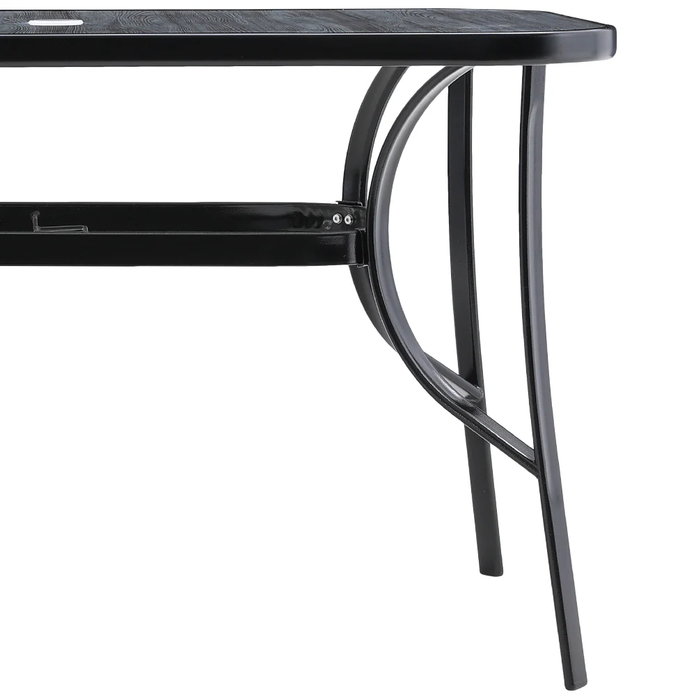 Breeins Garden Tempered Glass Wood Grain Coffee Table - Image 3
