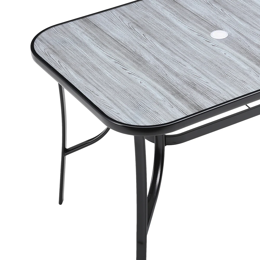 Breeins Garden Tempered Glass Wood Grain Coffee Table - Image 4