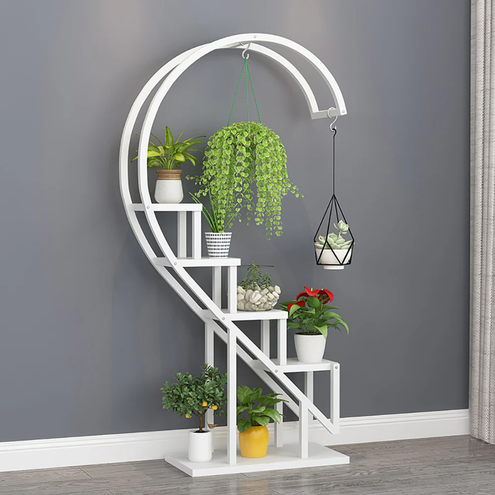 Breeins Indoor Arc Plant Stand with Shelves - Image 2