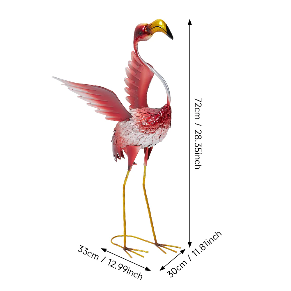 Breeins Metal Flamingo Garden Statue Decoration Ornament - Image 3