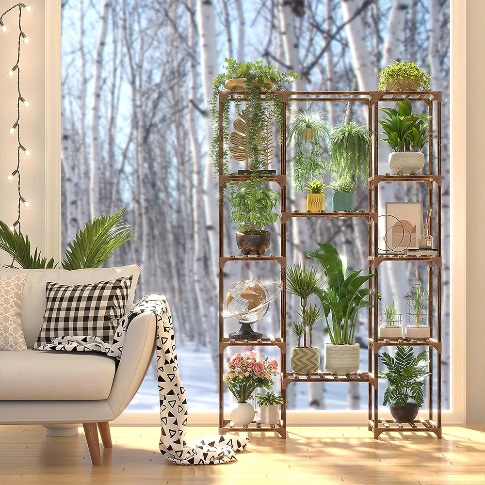 Breeins Multi Tier Wooden Plant Display Rack
