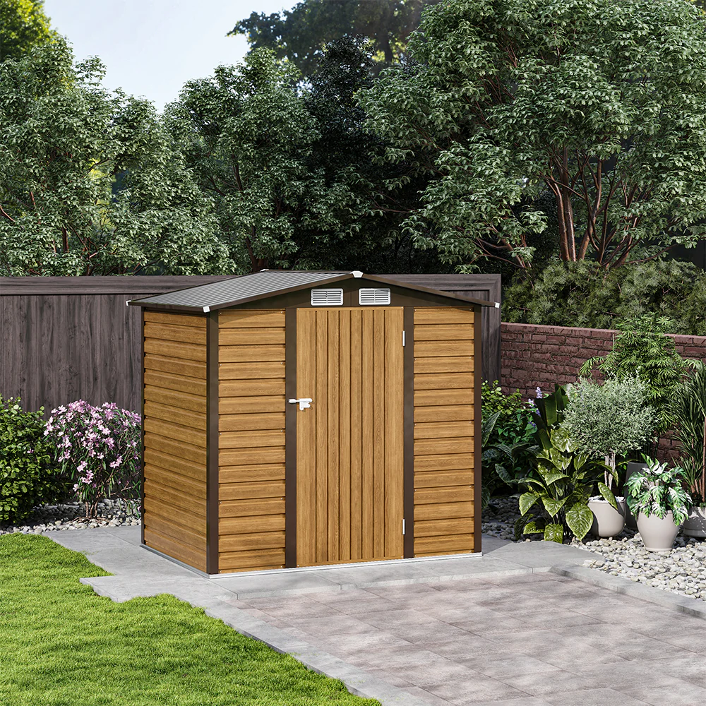 Breeins Outdoor Galvanized Steel Tawny Storage Shed 6ft X 4ft - Image 2