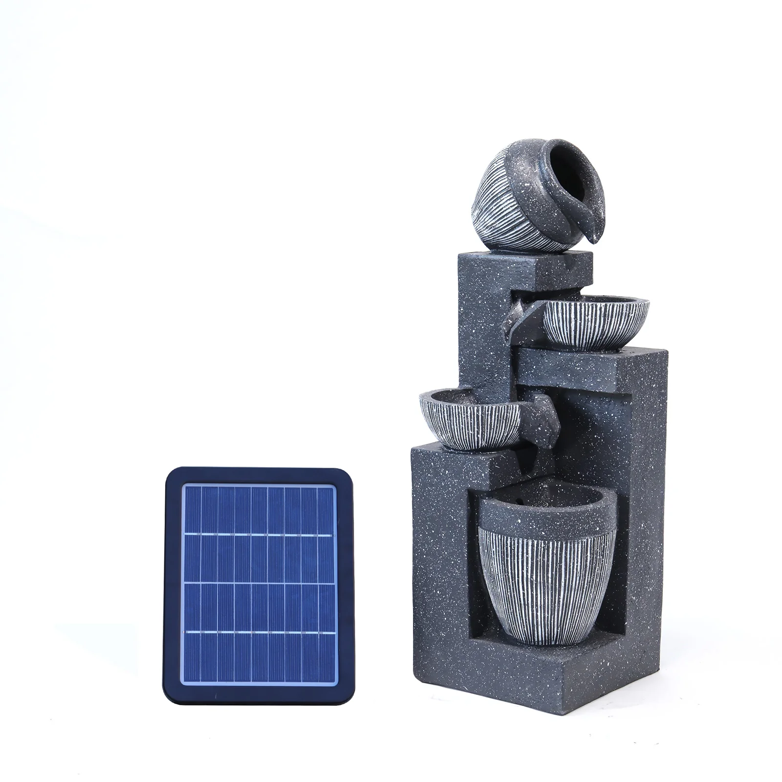 Breeins Outdoor LED Water Fountain Rockery Decor with Pump Solar Power