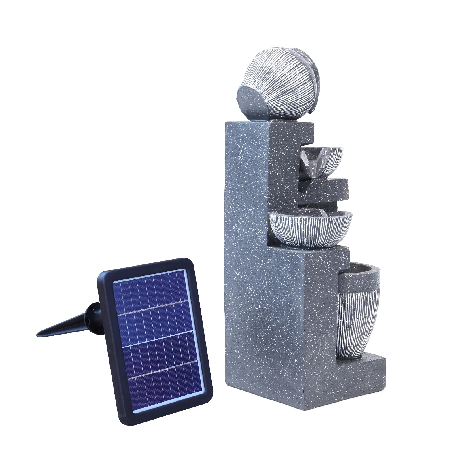 Breeins Outdoor LED Water Fountain Rockery Decor with Pump Solar Power - Image 4