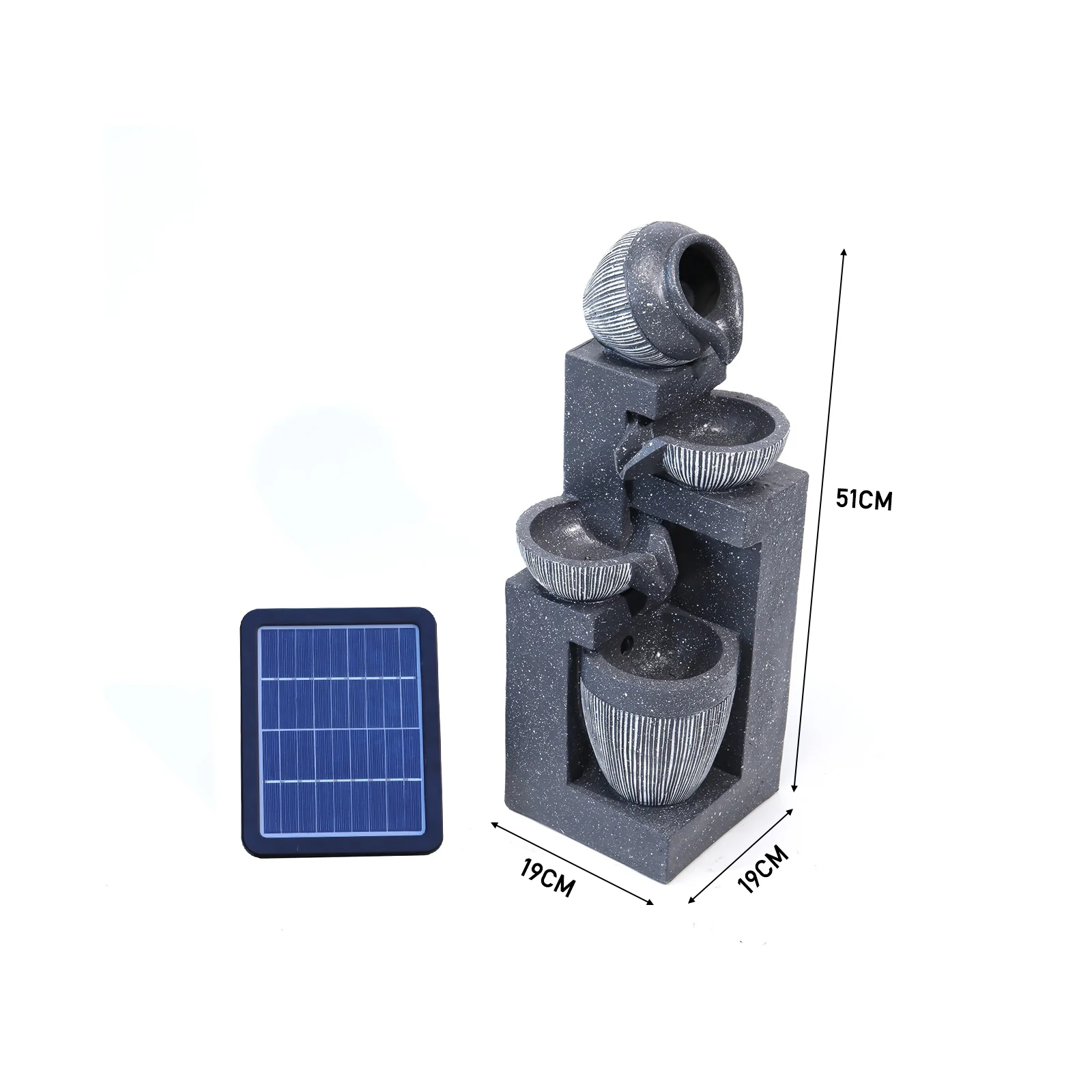 Breeins Outdoor LED Water Fountain Rockery Decor with Pump Solar Power - Image 9