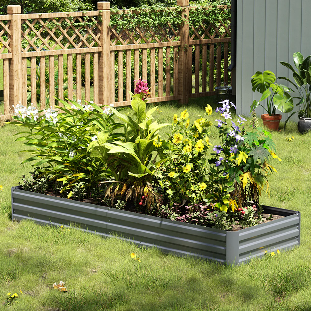 Breeins Outdoor Rectangular Metal Raised Garden Bed - Image 2