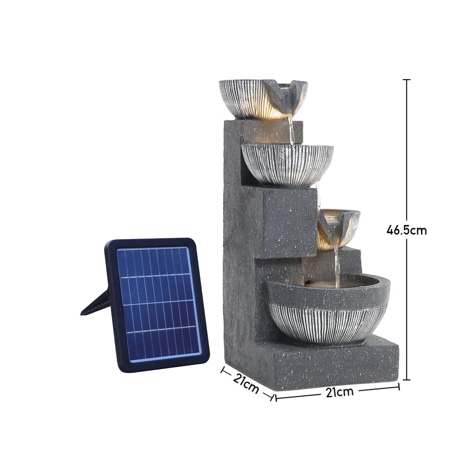 Breeins Outdoor Solar Power Garden Water Feature Fountain Rockery Decor - Image 7