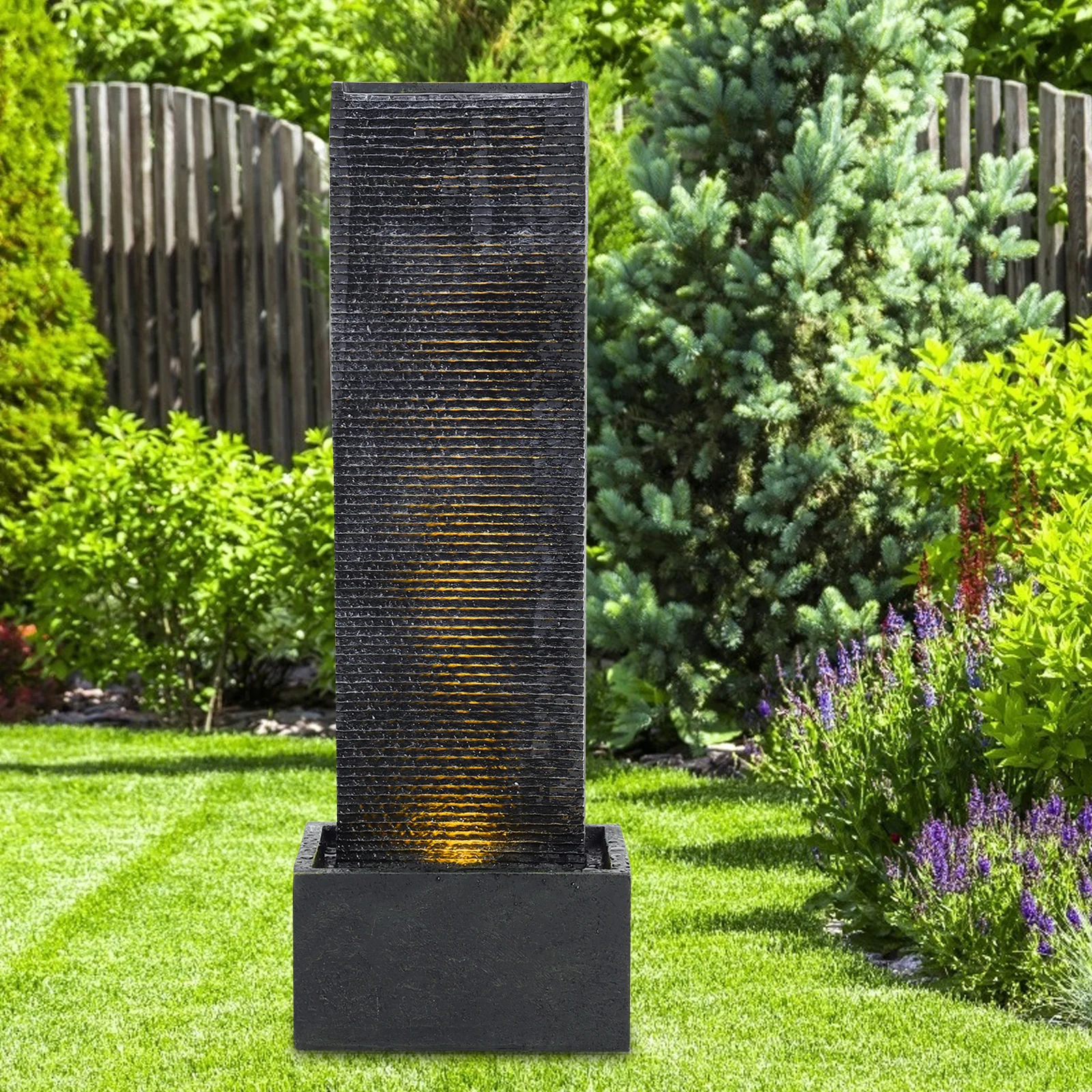 Breeins Outdoor Wall Standing Fountain Water Feature Fountain Stone - Image 2