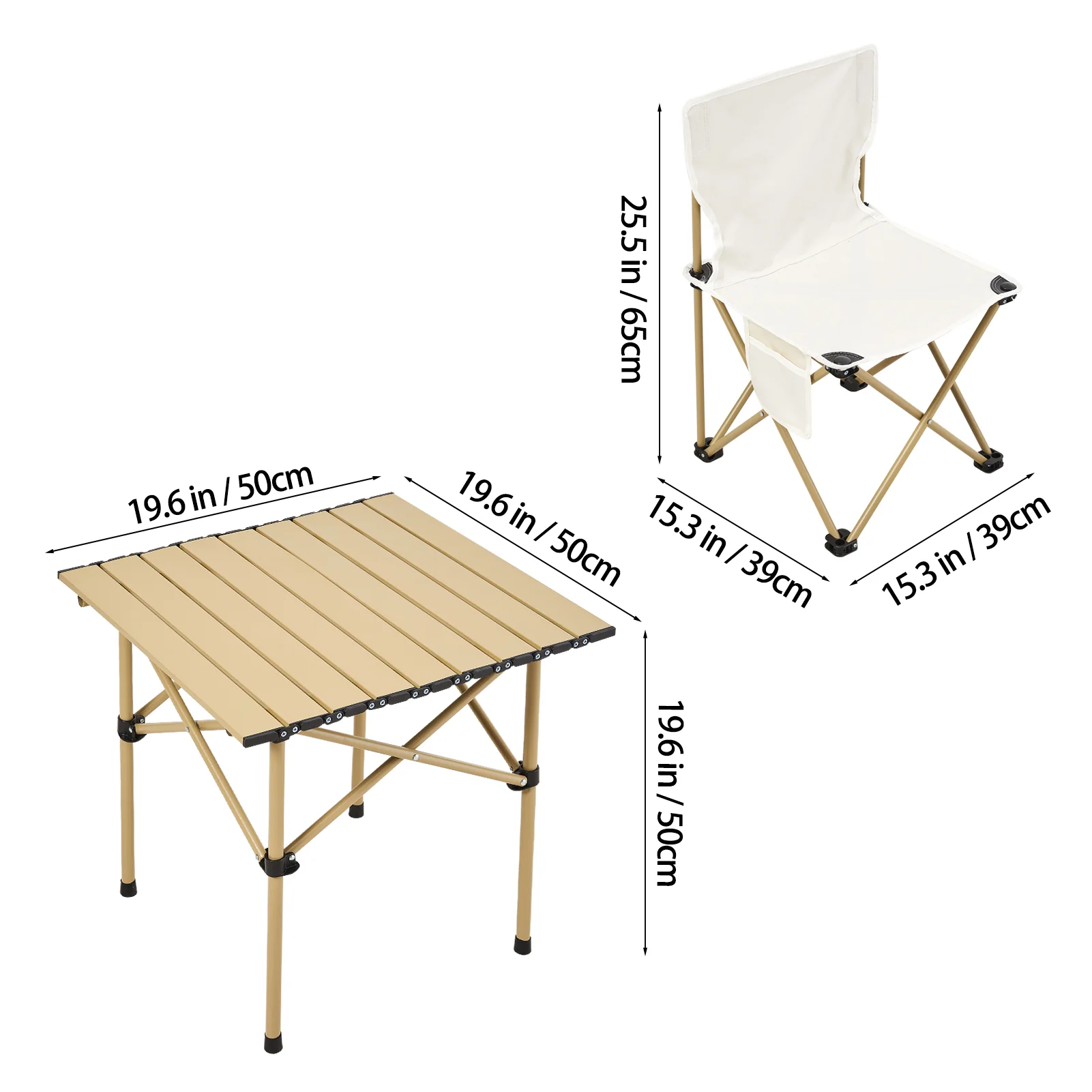 Breeins Portable Folding Camping Table with Two Chairs - Image 3