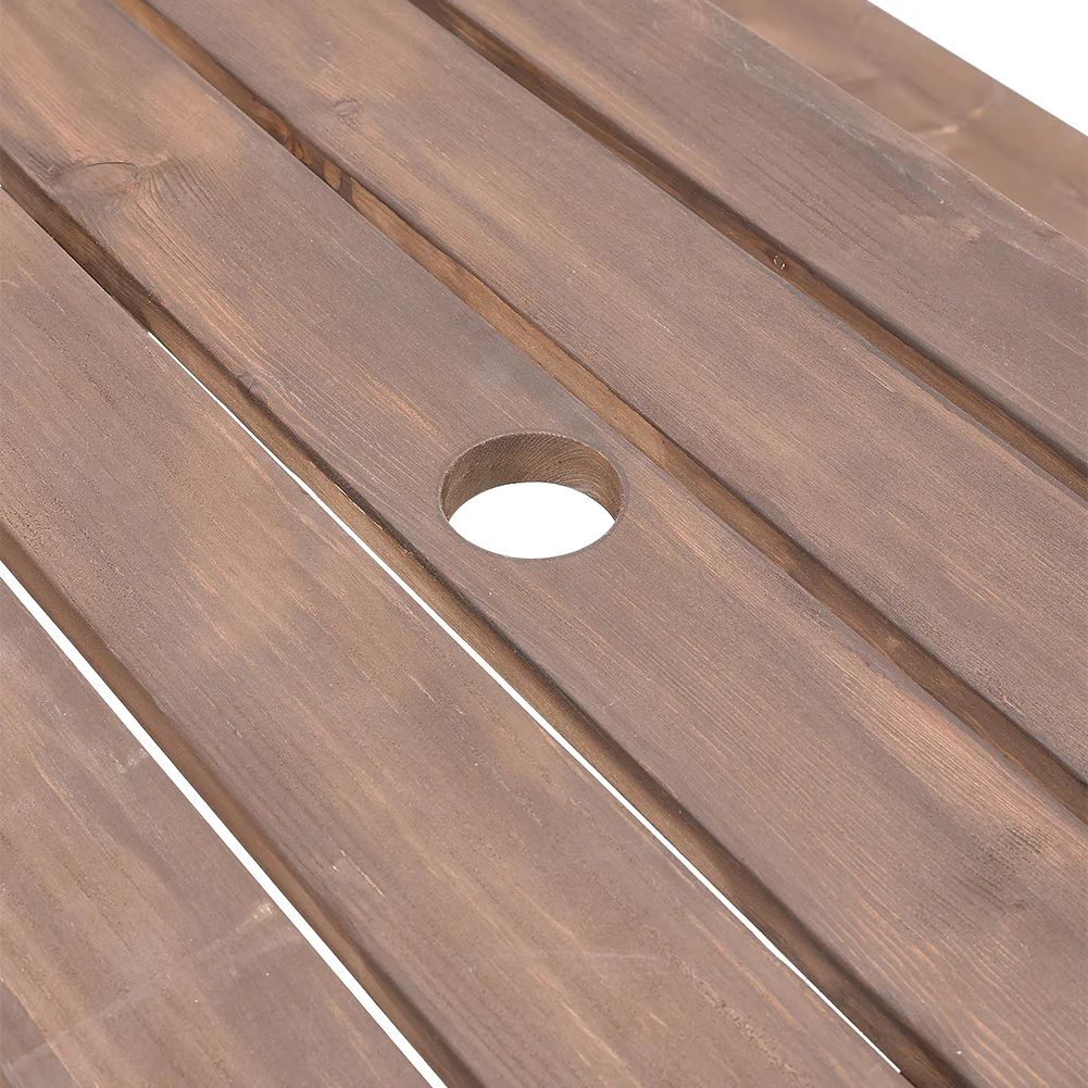 Breeins Solid Wood Rectangle Picnic Table and Bench Set - Image 6
