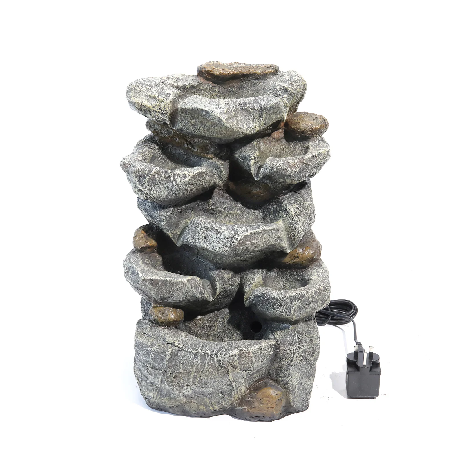 Breeins Water Feature Outdoor LED Waterfall Electric Fountain Rockery Garden Decor