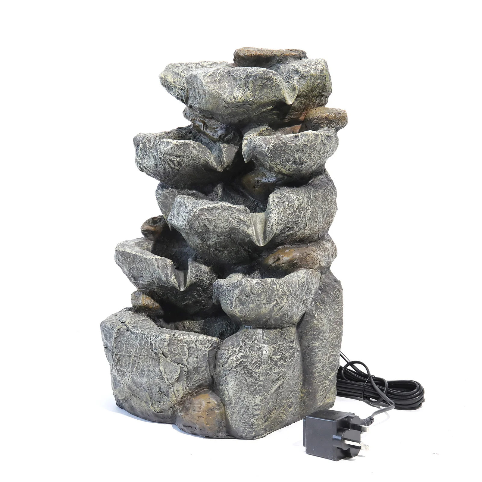 Breeins Water Feature Outdoor LED Waterfall Electric Fountain Rockery Garden Decor - Image 3