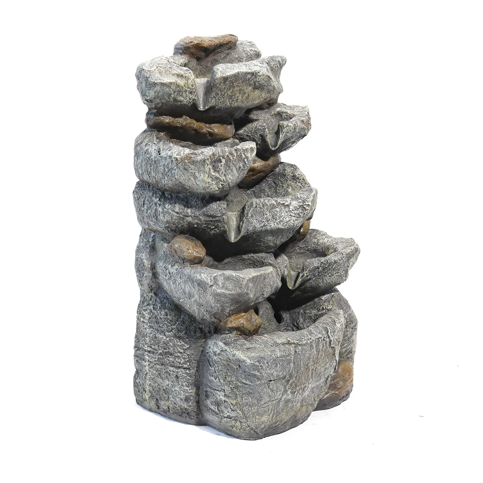 Breeins Water Feature Outdoor LED Waterfall Electric Fountain Rockery Garden Decor - Image 4