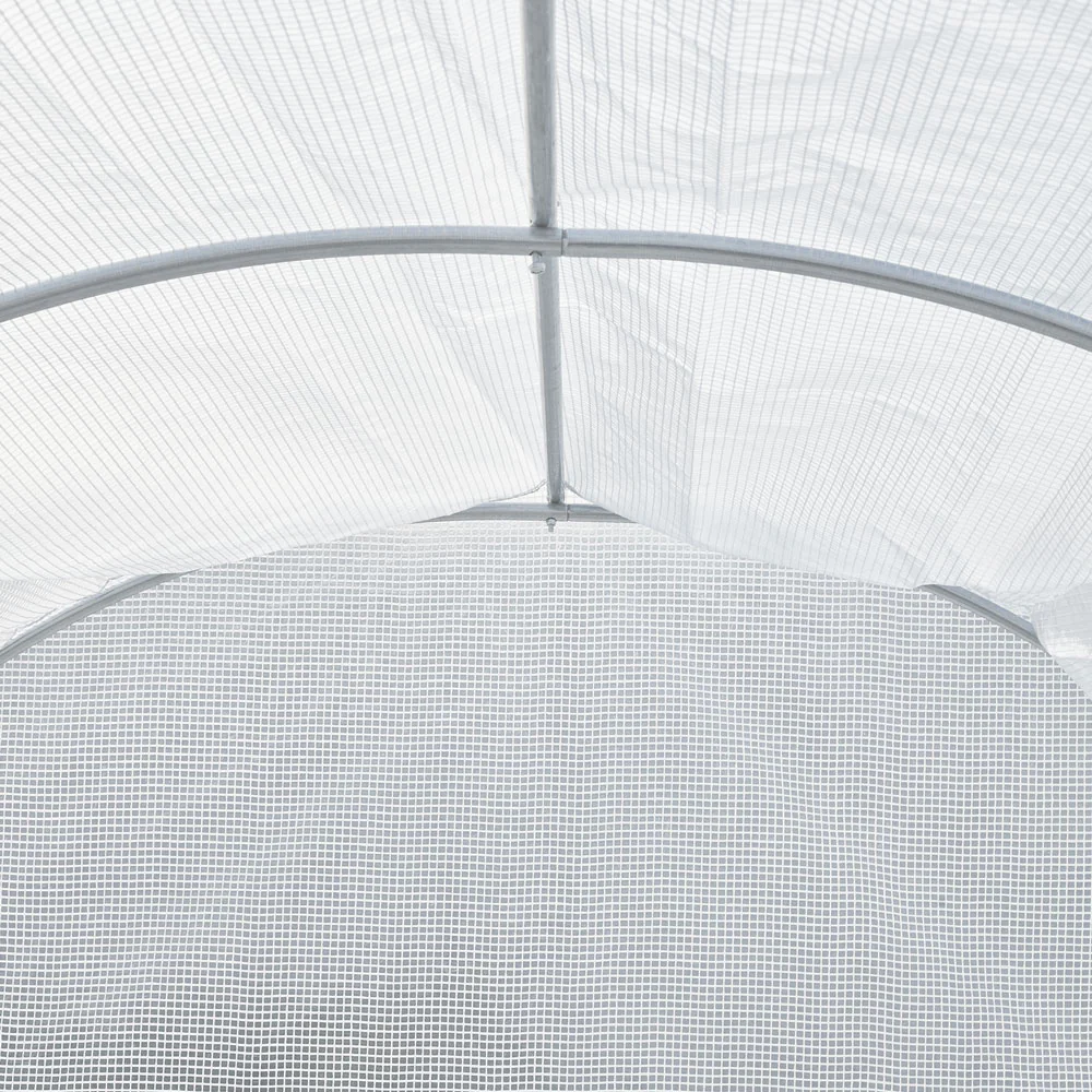 Breeins White Outdoor Walk-in Tunnel Greenhouse With Steel Frame - Image 3