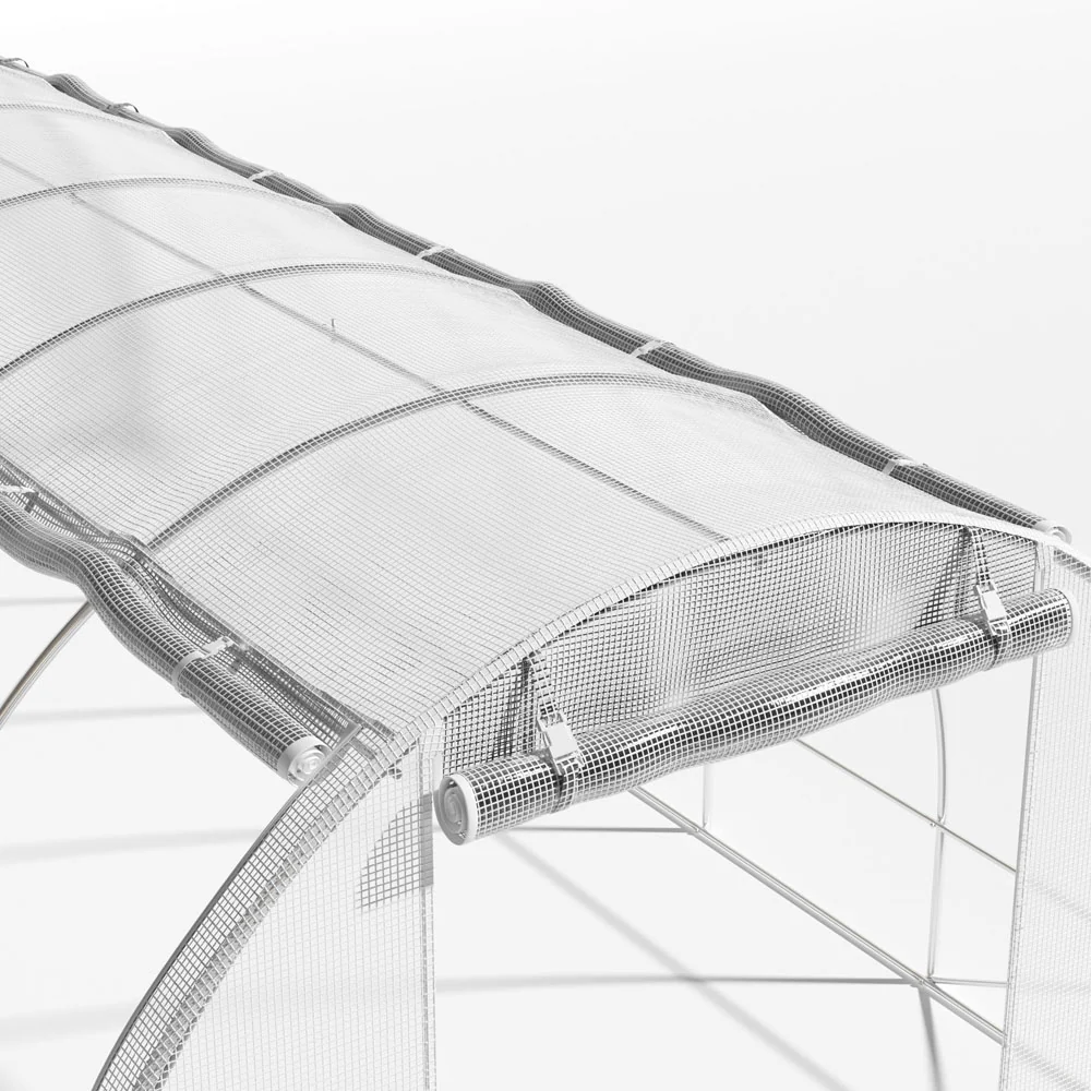 Breeins White Outdoor Walk-in Tunnel Greenhouse With Steel Frame - Image 4