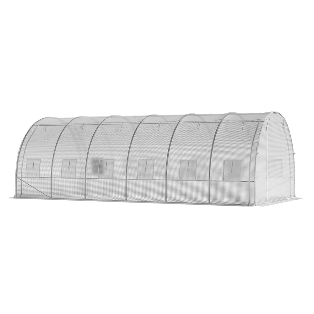 Breeins White Outdoor Walk-in Tunnel Greenhouse With Steel Frame - Image 5