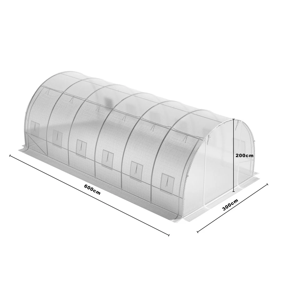 Breeins White Outdoor Walk-in Tunnel Greenhouse With Steel Frame - Image 8