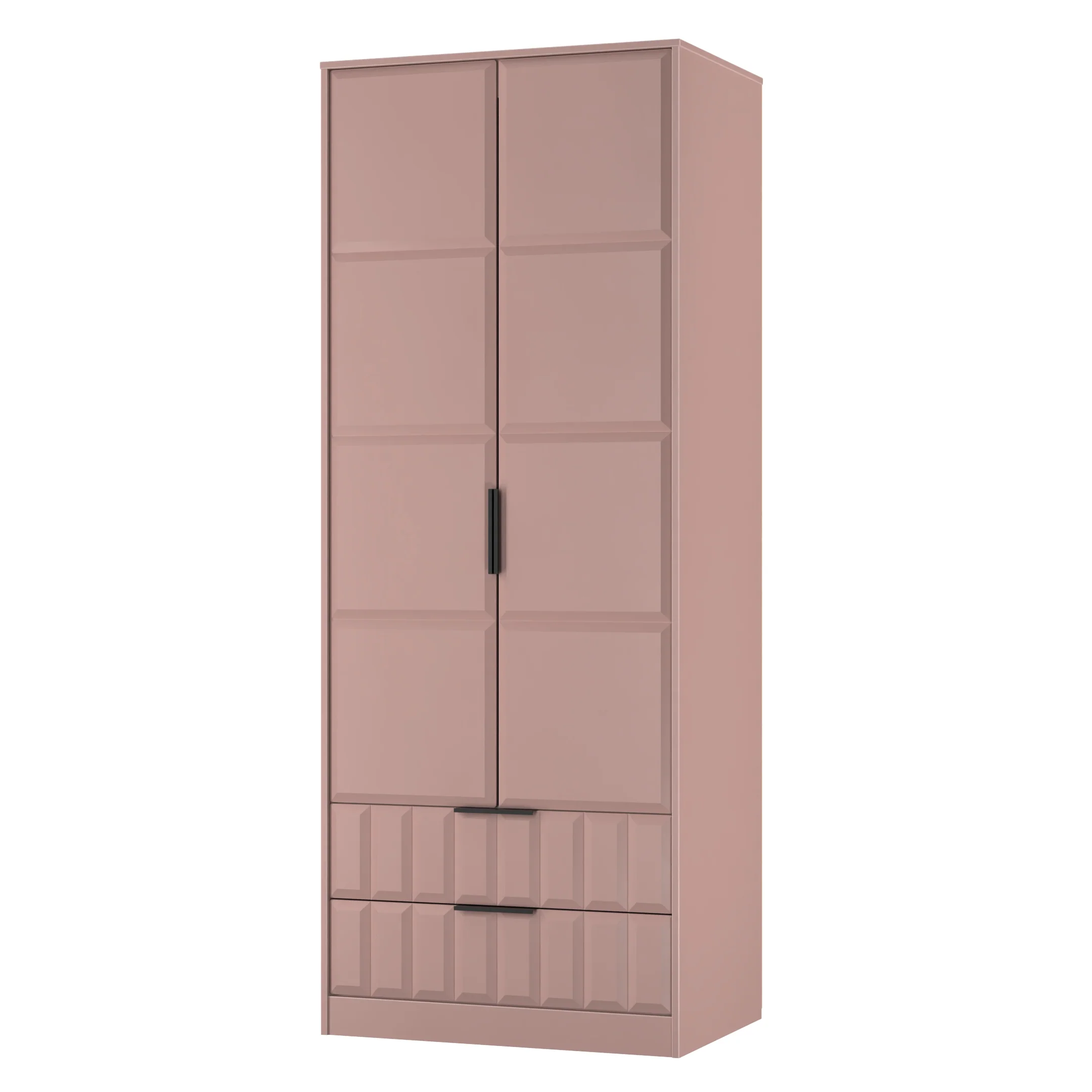 Bremen Ready Assembled 2 Door 2 Drawer Wardrobe in Kobe Pink - Image 3