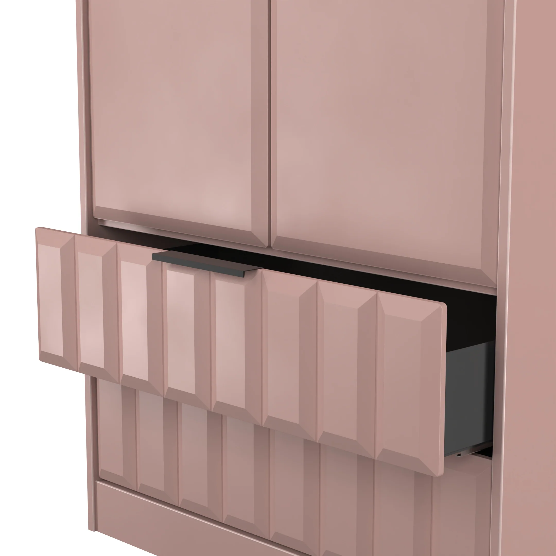 Bremen Ready Assembled 2 Door 2 Drawer Wardrobe in Kobe Pink - Image 6