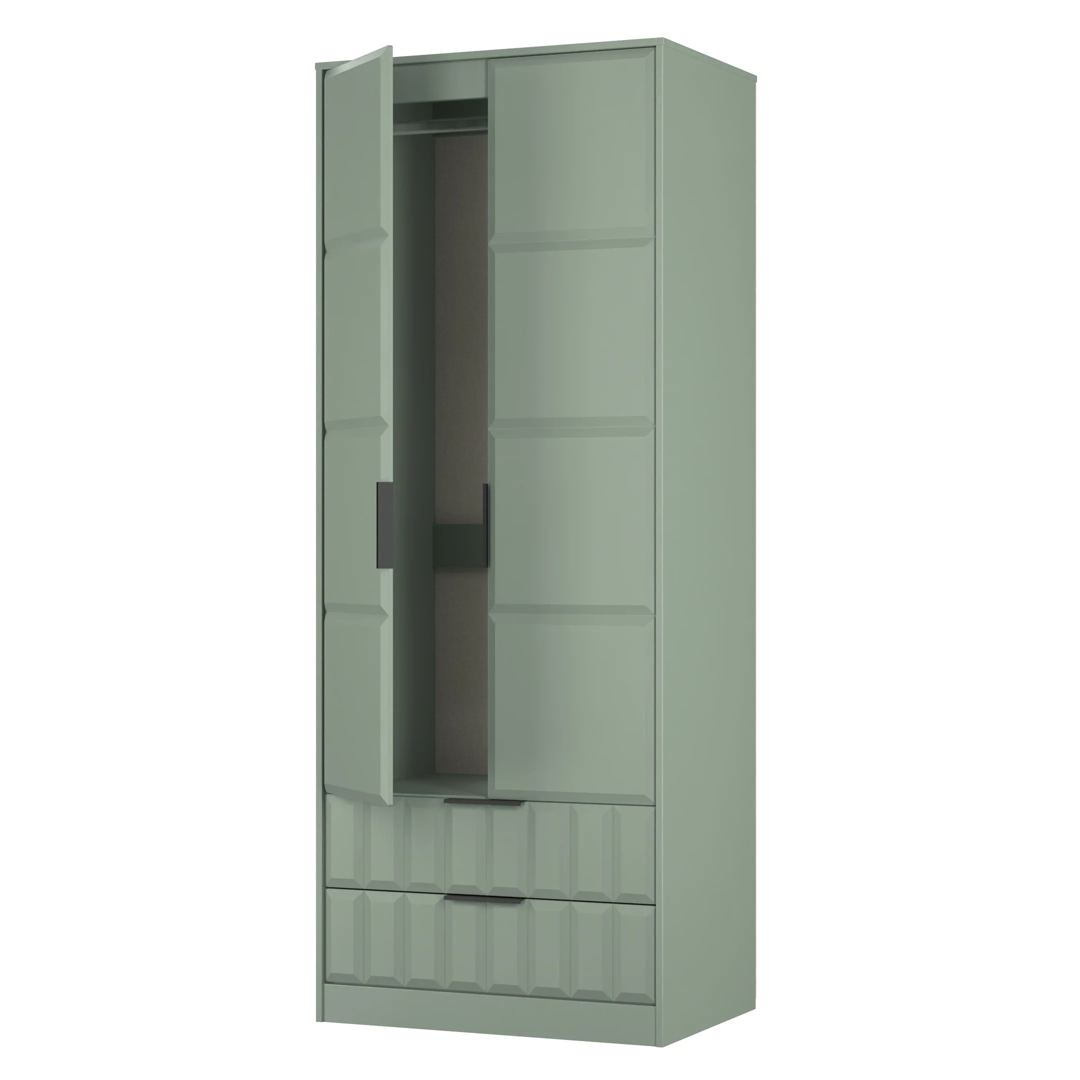 Bremen Ready Assembled 2 Door 2 Drawer Wardrobe in Reed Green - Image 5