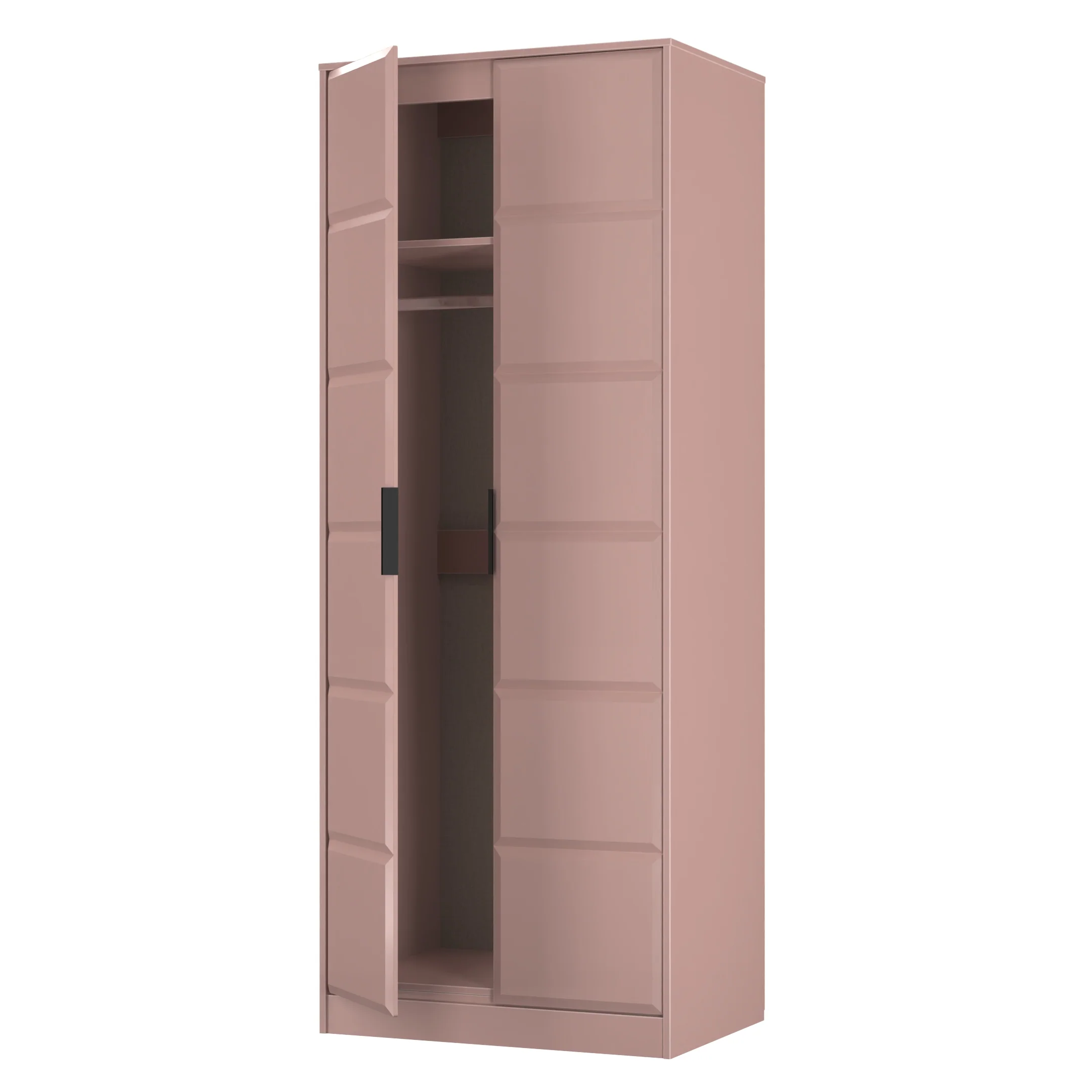 Bremen Ready Assembled 2 Door Wardrobe in Kobe Pink - Image 5